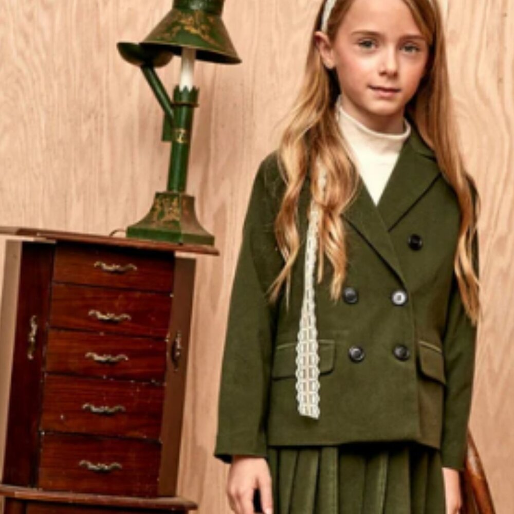 Like New Lilou Green Corduroy Double Breasted Blazer